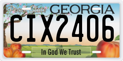 GA license plate CIX2406