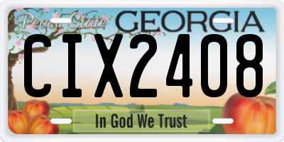 GA license plate CIX2408