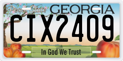 GA license plate CIX2409