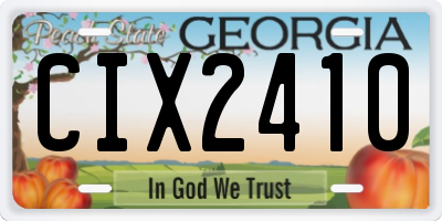 GA license plate CIX2410