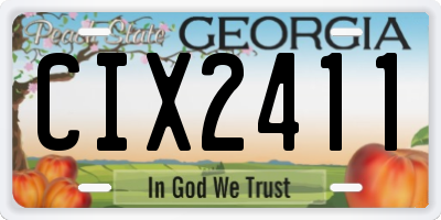GA license plate CIX2411