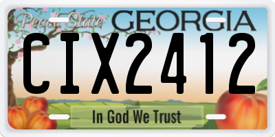 GA license plate CIX2412