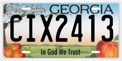 GA license plate CIX2413