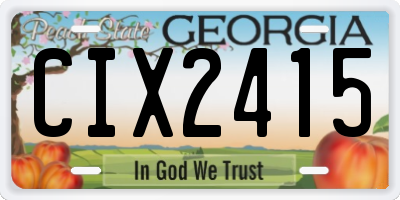 GA license plate CIX2415