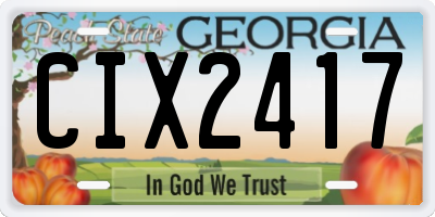 GA license plate CIX2417