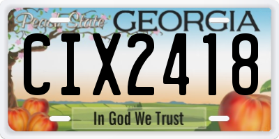 GA license plate CIX2418
