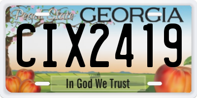 GA license plate CIX2419