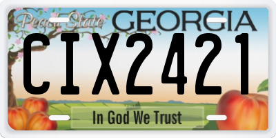 GA license plate CIX2421