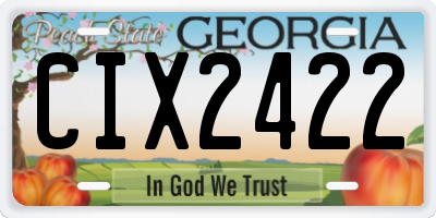 GA license plate CIX2422