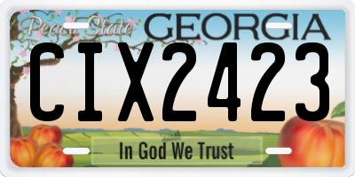 GA license plate CIX2423