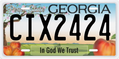 GA license plate CIX2424
