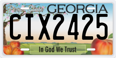GA license plate CIX2425