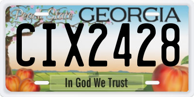 GA license plate CIX2428