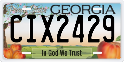 GA license plate CIX2429