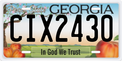 GA license plate CIX2430