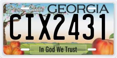 GA license plate CIX2431
