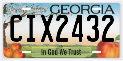 GA license plate CIX2432