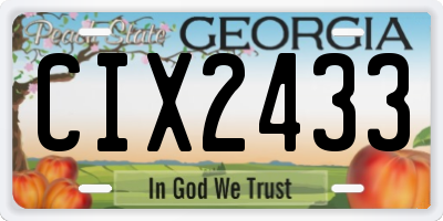 GA license plate CIX2433