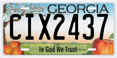 GA license plate CIX2437