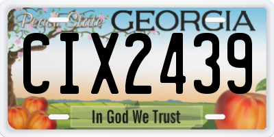 GA license plate CIX2439