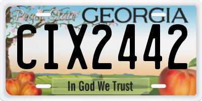 GA license plate CIX2442