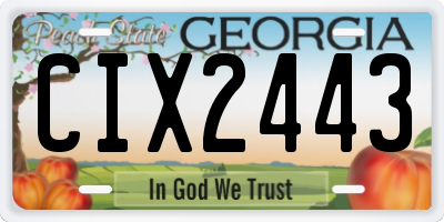 GA license plate CIX2443