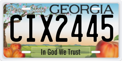 GA license plate CIX2445