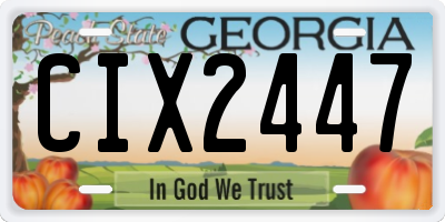 GA license plate CIX2447