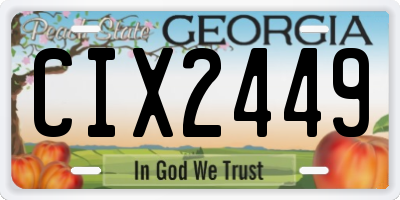 GA license plate CIX2449