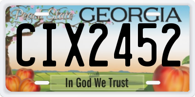 GA license plate CIX2452