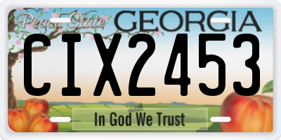GA license plate CIX2453