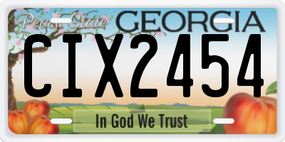 GA license plate CIX2454