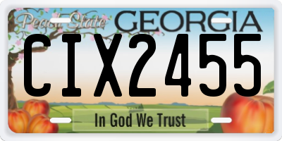 GA license plate CIX2455