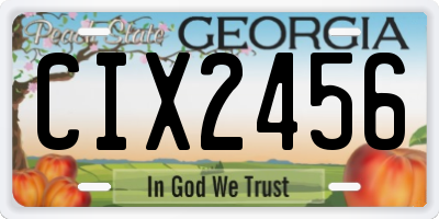 GA license plate CIX2456