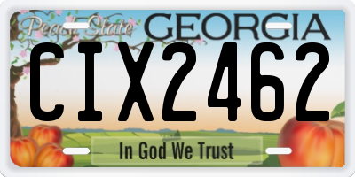 GA license plate CIX2462