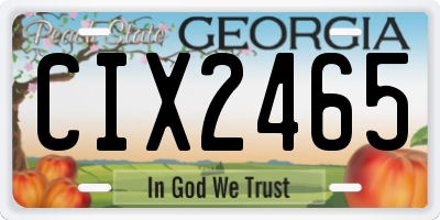 GA license plate CIX2465