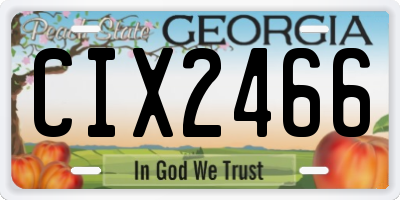 GA license plate CIX2466
