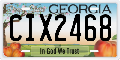 GA license plate CIX2468