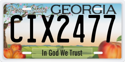 GA license plate CIX2477