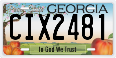 GA license plate CIX2481