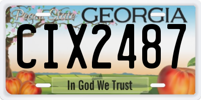 GA license plate CIX2487