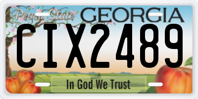 GA license plate CIX2489