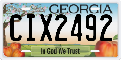 GA license plate CIX2492