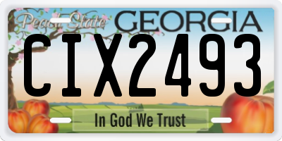 GA license plate CIX2493
