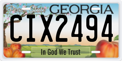 GA license plate CIX2494