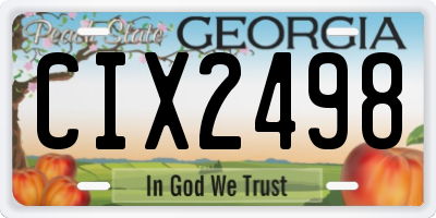 GA license plate CIX2498