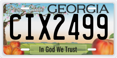 GA license plate CIX2499