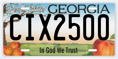 GA license plate CIX2500