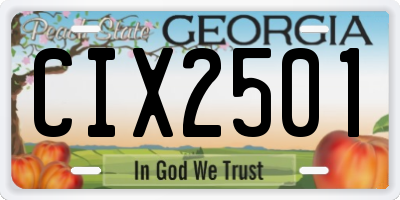 GA license plate CIX2501