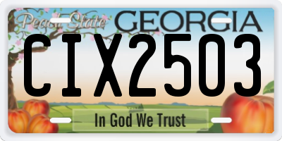 GA license plate CIX2503
